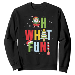 Funny Christmas Santa Sweatshirt Oh What Fun Christmas Tree And Wreath TS10 Black Print Your Wear