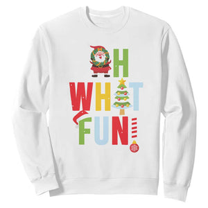 Funny Christmas Santa Sweatshirt Oh What Fun Christmas Tree And Wreath TS10 White Print Your Wear