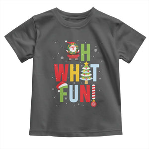 Funny Christmas Santa Toddler T Shirt Oh What Fun Christmas Tree And Wreath TS10 Dark Heather Print Your Wear
