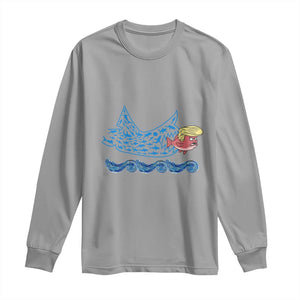 Kamala Fish Eat Fish Long Sleeve Shirt Funny Vote Blue Wave Madam President TS10 Sport Gray Print Your Wear