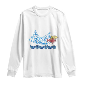 Kamala Fish Eat Fish Long Sleeve Shirt Funny Vote Blue Wave Madam President TS10 White Print Your Wear
