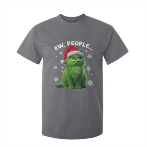 Funny Christmas Cat T Shirt For Kid Ew People Xmas Gag Gift TS10 Charcoal Print Your Wear