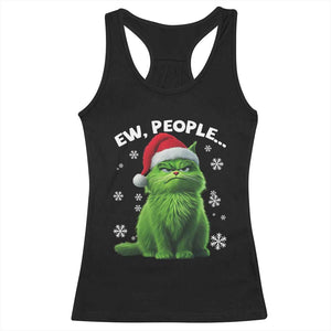 Funny Christmas Cat Racerback Tank Top Ew People Xmas Gag Gift TS10 Black Print Your Wear