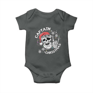 Pirate Christmas Baby Onesie Skull Skeleton Lights Pirates Caribbean Cruise TS10 Dark Heather Print Your Wear