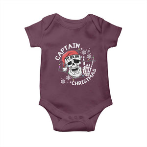 Pirate Christmas Baby Onesie Skull Skeleton Lights Pirates Caribbean Cruise TS10 Maroon Print Your Wear