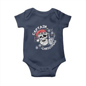 Pirate Christmas Baby Onesie Skull Skeleton Lights Pirates Caribbean Cruise TS10 Navy Print Your Wear