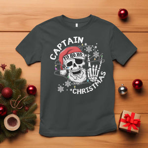 Pirate Christmas T Shirt Skull Skeleton Lights Pirates Caribbean Cruise TS10 Dark Heather Print Your Wear
