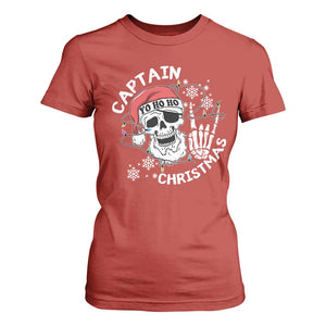Pirate Christmas T Shirt For Women Skull Skeleton Lights Pirates Caribbean Cruise TS10 Red Print Your Wear