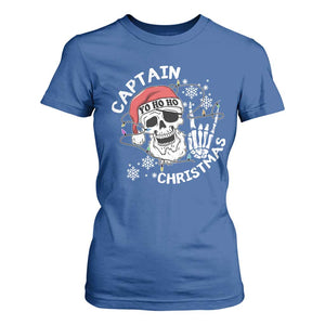 Pirate Christmas T Shirt For Women Skull Skeleton Lights Pirates Caribbean Cruise TS10 Royal Blue Print Your Wear