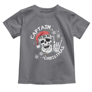 Pirate Christmas Toddler T Shirt Skull Skeleton Lights Pirates Caribbean Cruise TS10 Charcoal Print Your Wear