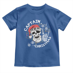 Pirate Christmas Toddler T Shirt Skull Skeleton Lights Pirates Caribbean Cruise TS10 Royal Blue Print Your Wear