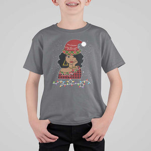 Black Santa African American Christmas T Shirt For Kid Sassy Afro Queen Black Woman TS10 Charcoal Print Your Wear