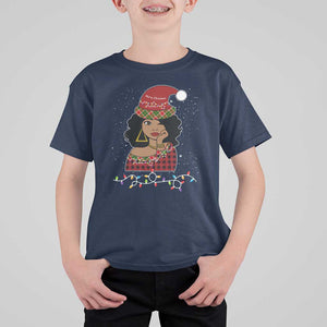 Black Santa African American Christmas T Shirt For Kid Sassy Afro Queen Black Woman TS10 Navy Print Your Wear