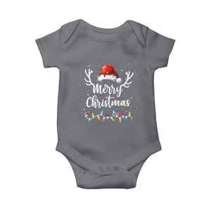 Merry Christmas Baby Onesie Lights Red Santa Hat Xmas Family Matching TS10 Charcoal Print Your Wear