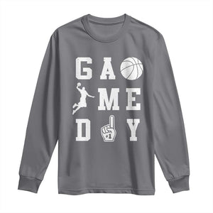 Game Day Basketball Long Sleeve Shirt Basketball Mom Sports Fan TS10 Charcoal Print Your Wear