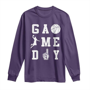 Game Day Basketball Long Sleeve Shirt Basketball Mom Sports Fan TS10 Purple Print Your Wear