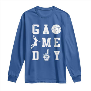 Game Day Basketball Long Sleeve Shirt Basketball Mom Sports Fan TS10 Royal Blue Print Your Wear