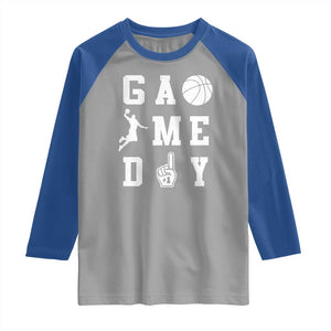 Game Day Basketball Raglan Shirt Basketball Mom Sports Fan TS10 Sport Gray Royal Print Your Wear