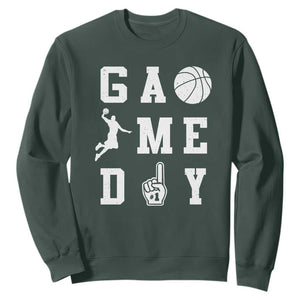 Game Day Basketball Sweatshirt Basketball Mom Sports Fan TS10 Dark Forest Green Print Your Wear