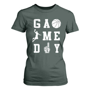 Game Day Basketball T Shirt For Women Basketball Mom Sports Fan TS10 Dark Forest Green Print Your Wear