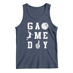 Game Day Basketball Tank Top Basketball Mom Sports Fan TS10 Navy Print Your Wear
