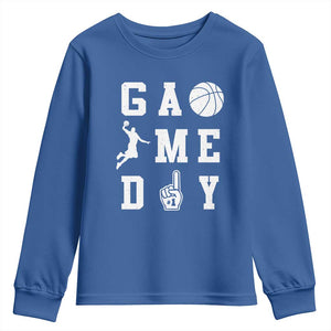 Game Day Basketball Youth Sweatshirt Basketball Mom Sports Fan TS10 Royal Blue Print Your Wear