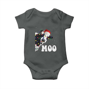 Christmas Cow Baby Onesie Funny Cow Lover Xmas Gift Farm TS10 Dark Heather Print Your Wear