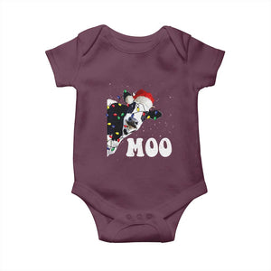 Christmas Cow Baby Onesie Funny Cow Lover Xmas Gift Farm TS10 Maroon Print Your Wear