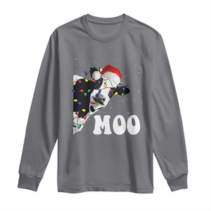 Christmas Cow Long Sleeve Shirt Funny Cow Lover Xmas Gift Farm TS10 Charcoal Print Your Wear