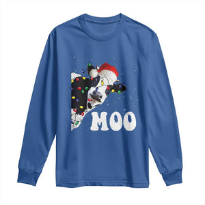 Christmas Cow Long Sleeve Shirt Funny Cow Lover Xmas Gift Farm TS10 Royal Blue Print Your Wear