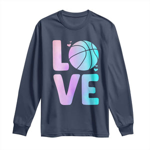 Basketball Lovers Long Sleeve Shirt Basketball Mom Sports Fan TS10 Navy Print Your Wear