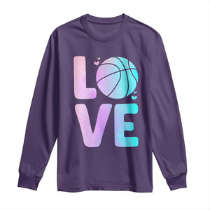 Basketball Lovers Long Sleeve Shirt Basketball Mom Sports Fan TS10 Purple Print Your Wear
