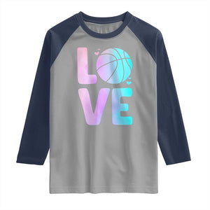 Basketball Lovers Raglan Shirt Basketball Mom Sports Fan TS10 Sport Gray Navy Print Your Wear