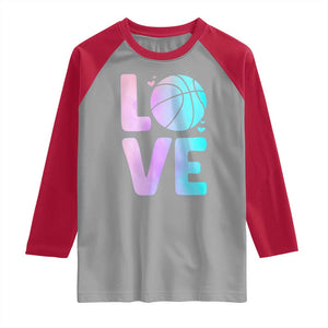 Basketball Lovers Raglan Shirt Basketball Mom Sports Fan TS10 Sport Gray Red Print Your Wear