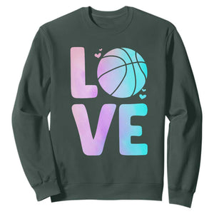 Basketball Lovers Sweatshirt Basketball Mom Sports Fan TS10 Dark Forest Green Print Your Wear
