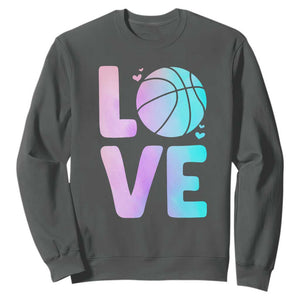 Basketball Lovers Sweatshirt Basketball Mom Sports Fan TS10 Dark Heather Print Your Wear