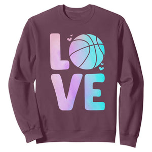Basketball Lovers Sweatshirt Basketball Mom Sports Fan TS10 Maroon Print Your Wear