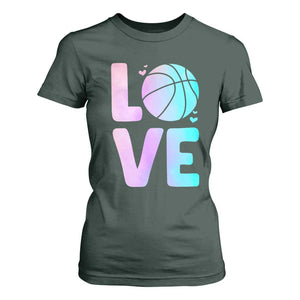 Basketball Lovers T Shirt For Women Basketball Mom Sports Fan TS10 Dark Forest Green Print Your Wear