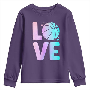 Basketball Lovers Youth Sweatshirt Basketball Mom Sports Fan TS10 Purple Print Your Wear