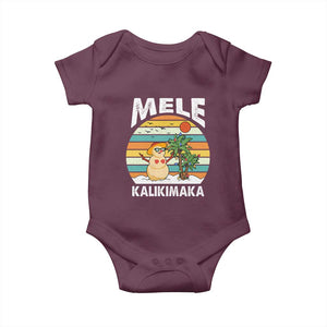 Mele Kalikimaka Hawaiian Christmas Baby Onesie Beach Hawaii Xmas In July Tropical TS10 Maroon Print Your Wear
