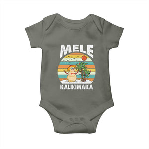 Mele Kalikimaka Hawaiian Christmas Baby Onesie Beach Hawaii Xmas In July Tropical TS10 Military Green Print Your Wear
