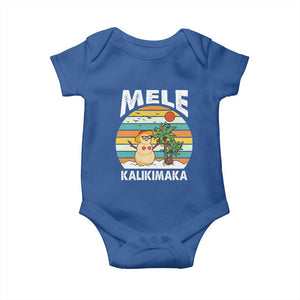 Mele Kalikimaka Hawaiian Christmas Baby Onesie Beach Hawaii Xmas In July Tropical TS10 Royal Blue Print Your Wear