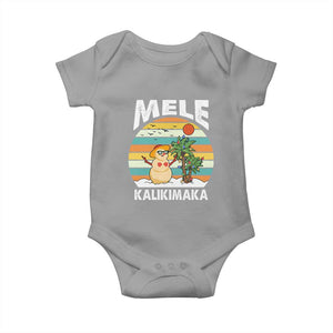 Mele Kalikimaka Hawaiian Christmas Baby Onesie Beach Hawaii Xmas In July Tropical TS10 Sport Gray Print Your Wear