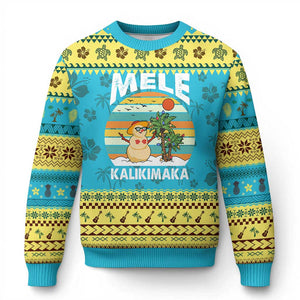 Mele Kalikimaka Hawaiian Ugly Christmas Sweater Beach Hawaii Xmas In July Tropical TS10 Hawaii Print Your Wear