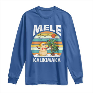 Mele Kalikimaka Hawaiian Christmas Long Sleeve Shirt Beach Hawaii Xmas In July Tropical TS10 Royal Blue Print Your Wear