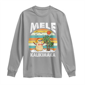 Mele Kalikimaka Hawaiian Christmas Long Sleeve Shirt Beach Hawaii Xmas In July Tropical TS10 Sport Gray Print Your Wear