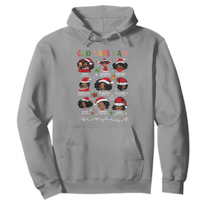 Christian Christmas Hoodie God Says I Am African American Women Scriptures Affirmations TS10 Sport Gray Print Your Wear