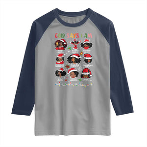 Christian Christmas Raglan Shirt God Says I Am African American Women Scriptures Affirmations TS10 Sport Gray Navy Print Your Wear