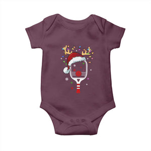 Pickleball Christmas Baby Onesie Holiday Reindeer Player Gifts Sports Xmas TS10 Maroon Print Your Wear