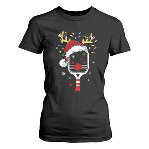 Pickleball Christmas T Shirt For Women Holiday Reindeer Player Gifts Sports Xmas TS10 Black Print Your Wear